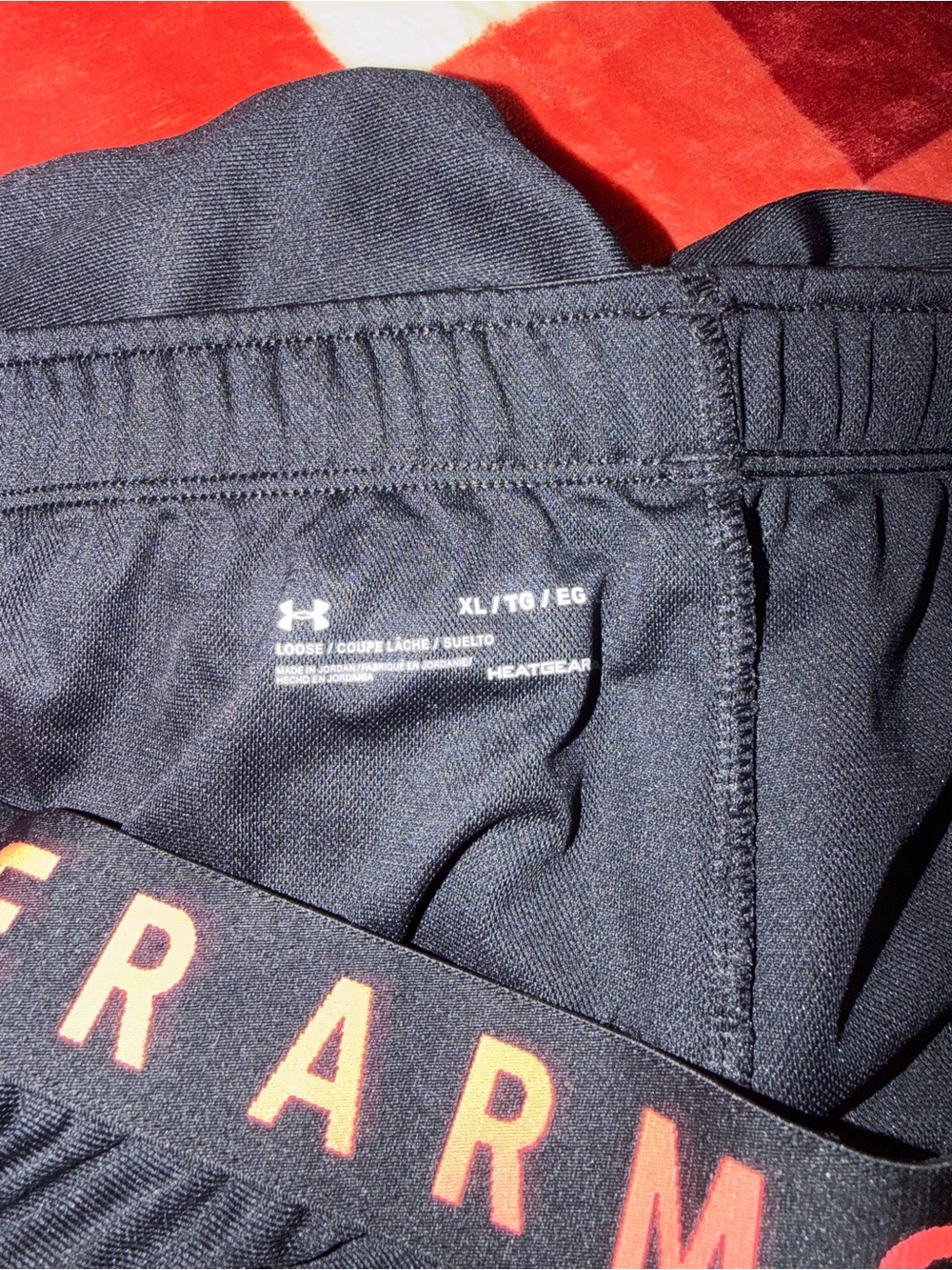 Under Armour Women's Black and Coral/Orange Performance Shorts - Picture 3 of 3